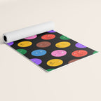 Funny colorful cartoon character face pattern Yoga Mat Gallery Image 2