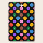 Funny colorful cartoon character face pattern Cutting Board Gallery Image 1