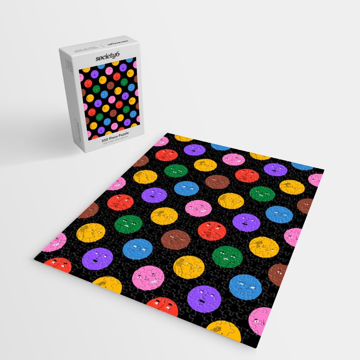 Funny colorful cartoon character face pattern Jigsaw Puzzle Gallery Image 2