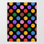 Funny colorful cartoon character face pattern Poster Gallery Image 4