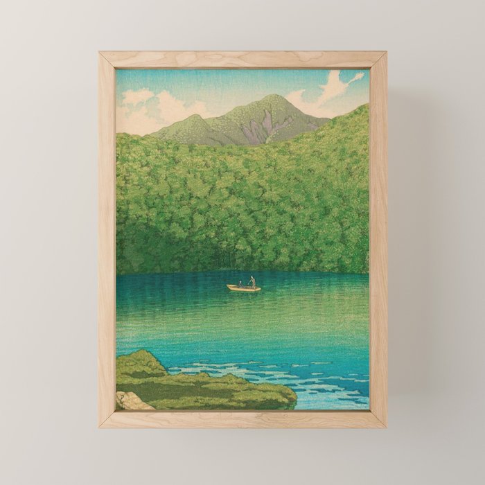 Morning at TsutanumaPond Kawase Hasui Mini Art Print Gallery Image 1