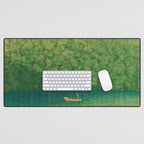 Morning at TsutanumaPond Kawase Hasui Desk Mat Gallery Image 1