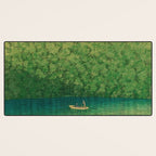 Morning at TsutanumaPond Kawase Hasui Desk Mat Gallery Image 3