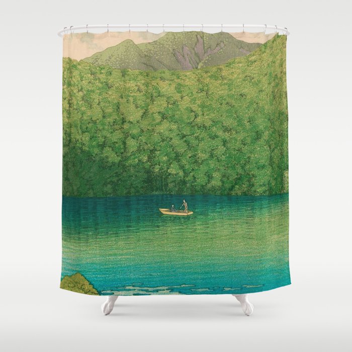 Morning at TsutanumaPond Kawase Hasui Shower Curtain Gallery Image 1