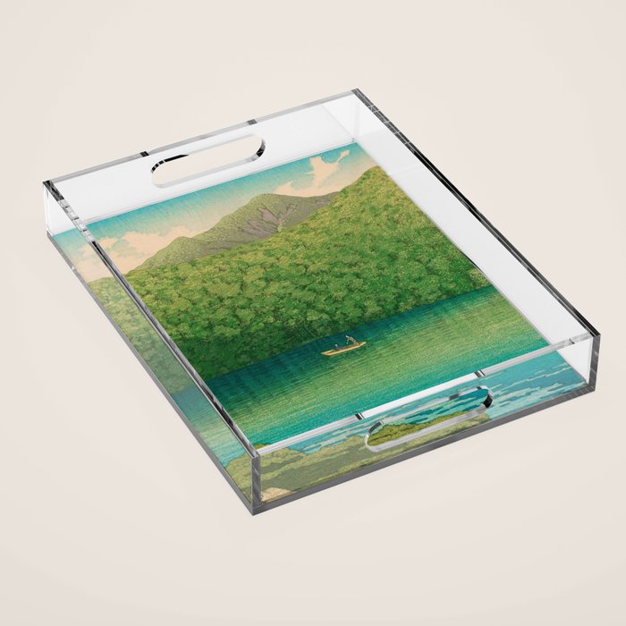 Morning at TsutanumaPond Kawase Hasui Acrylic Tray Gallery Image 1