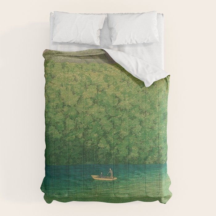 Morning at TsutanumaPond Kawase Hasui Comforter Gallery Image 6