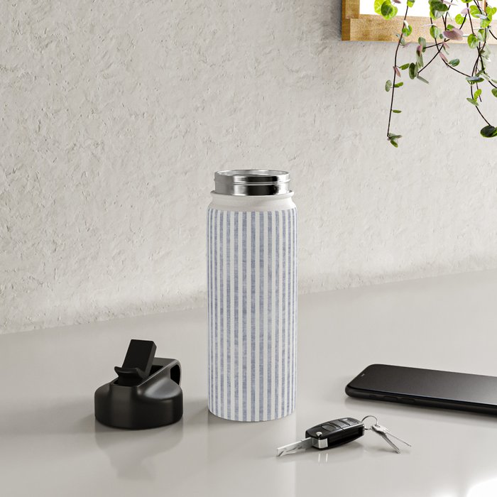 AEGEAN TICKING STRIPE BLUE Water Bottle Gallery Image 4