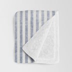 AEGEAN TICKING STRIPE BLUE Throw Blanket Gallery Image 3