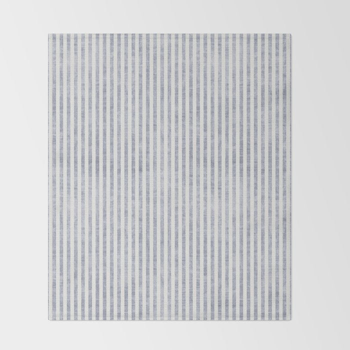 AEGEAN TICKING STRIPE BLUE Throw Blanket Gallery Image 2