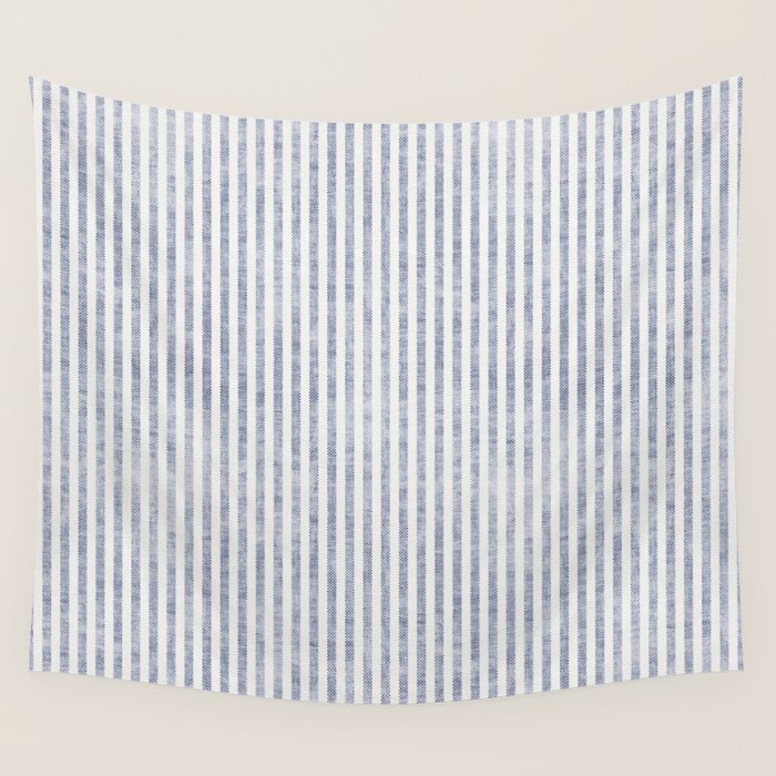 AEGEAN TICKING STRIPE BLUE Wall Tapestry Gallery Image 4
