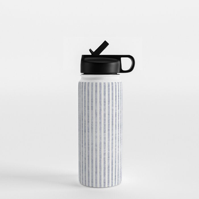 AEGEAN TICKING STRIPE BLUE Water Bottle Gallery Image 1
