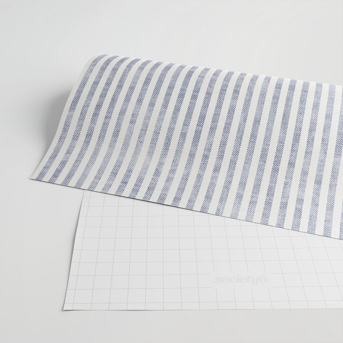 AEGEAN TICKING STRIPE BLUE Wrapping Paper Gallery Image 2