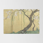 Cherry Tree Japanese Edo Period Six-Panel Gold Leaf Screen Rug Gallery Image 2