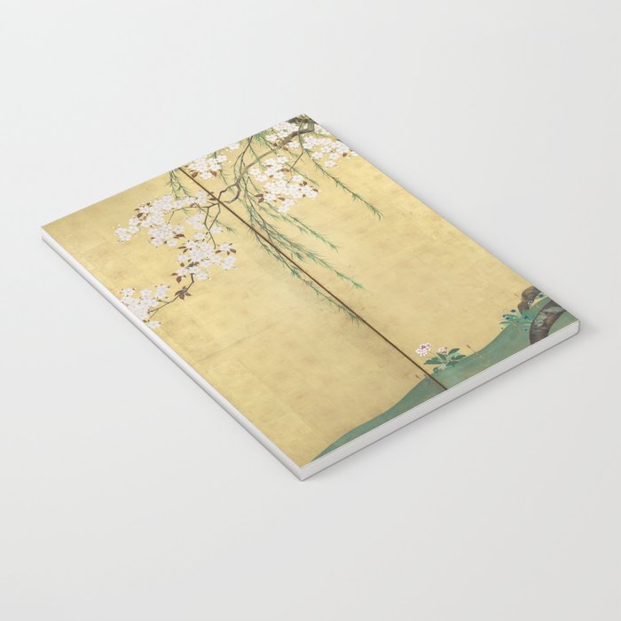 Cherry Tree Japanese Edo Period Six-Panel Gold Leaf Screen Notebook Gallery Image 3