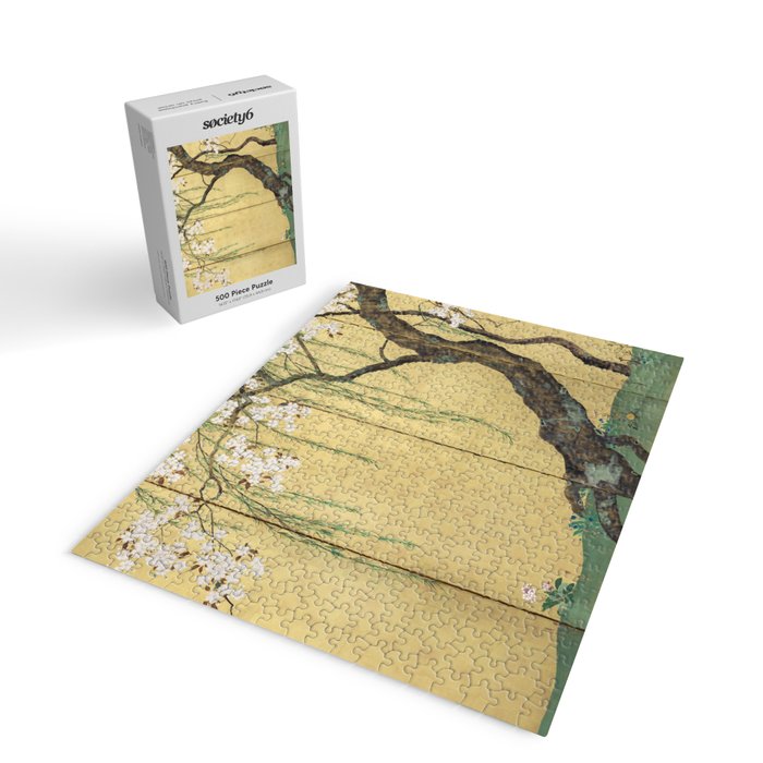 Cherry Tree Japanese Edo Period Six-Panel Gold Leaf Screen Jigsaw Puzzle Gallery Image 2