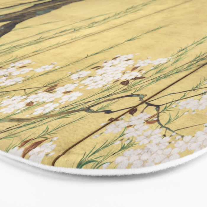 Cherry Tree Japanese Edo Period Six-Panel Gold Leaf Screen Bath Mat Gallery Image 3