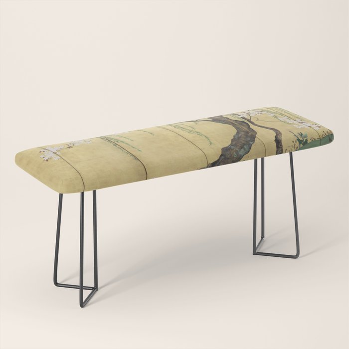 Cherry Tree Japanese Edo Period Six-Panel Gold Leaf Screen Bench Gallery Image 1