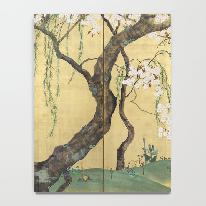 Cherry Tree Japanese Edo Period Six-Panel Gold Leaf Screen Notebook Gallery Image 4