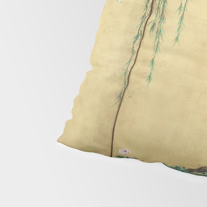 Cherry Tree Japanese Edo Period Six-Panel Gold Leaf Screen Pillow Sham Gallery Image 4
