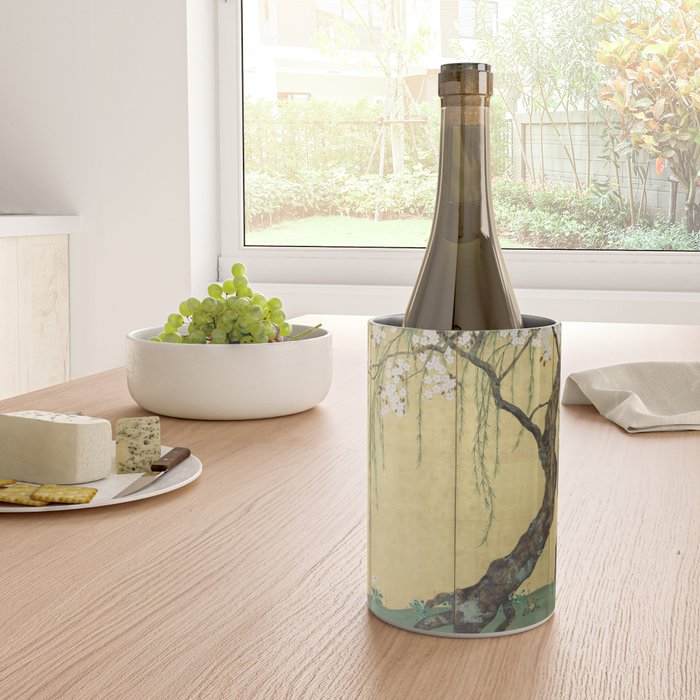 Cherry Tree Japanese Edo Period Six-Panel Gold Leaf Screen Wine Chiller Gallery Image 4
