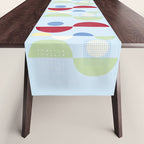 Abstract Geometric Half-Circles with Hand-Drawn Details Table Runner Gallery Image 1