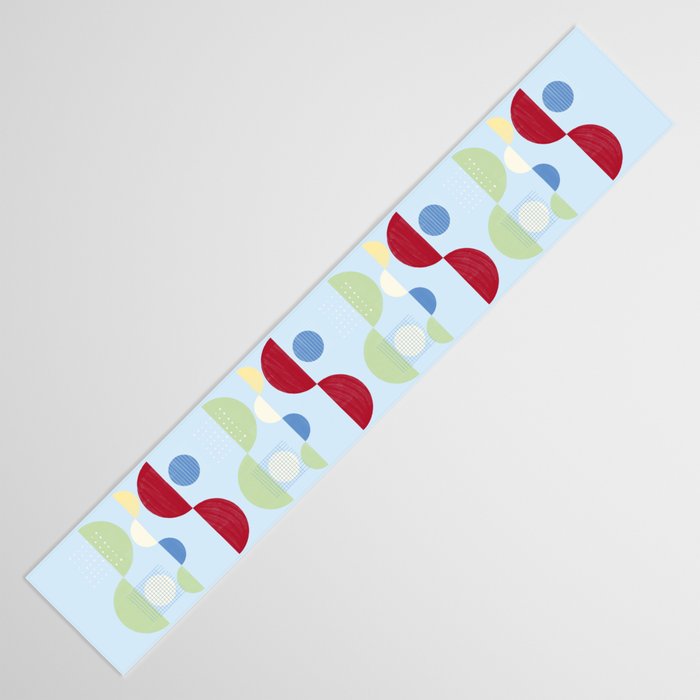 Abstract Geometric Half-Circles with Hand-Drawn Details Table Runner Gallery Image 3