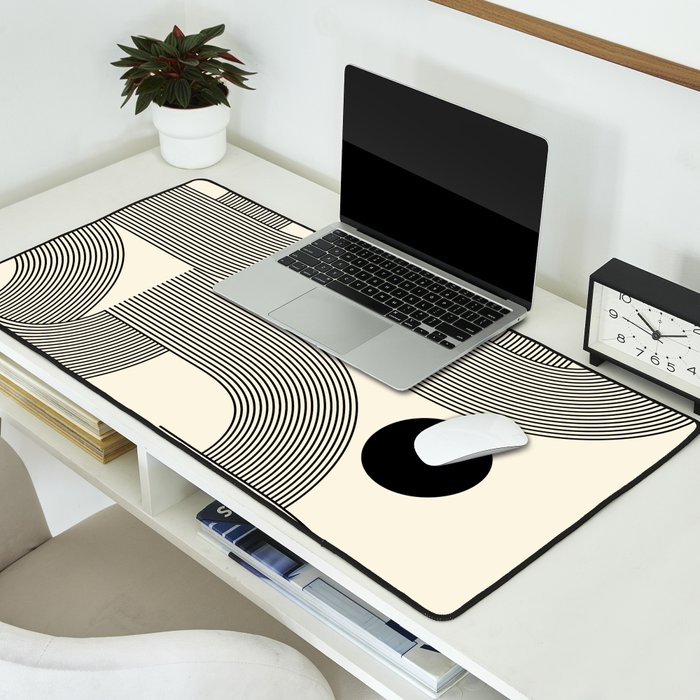 Abstraction_SUNLIGHT_SUNSHINE_LINE_POP_ART_Minimalism_001A Desk Mat Gallery Image 2