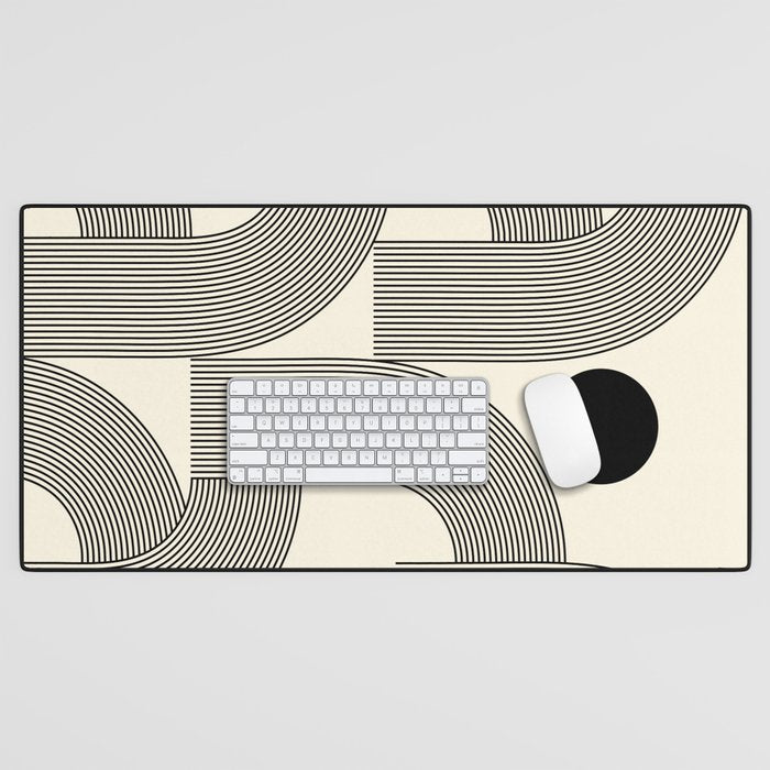 Abstraction_SUNLIGHT_SUNSHINE_LINE_POP_ART_Minimalism_001A Desk Mat Gallery Image 1