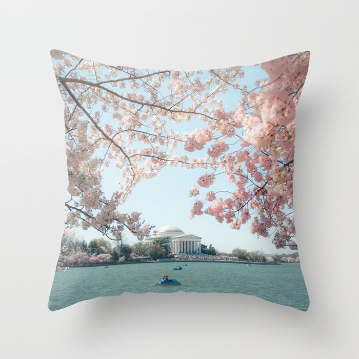 Washington DC Cherry Blossoms II Throw Pillow Gallery Image 6