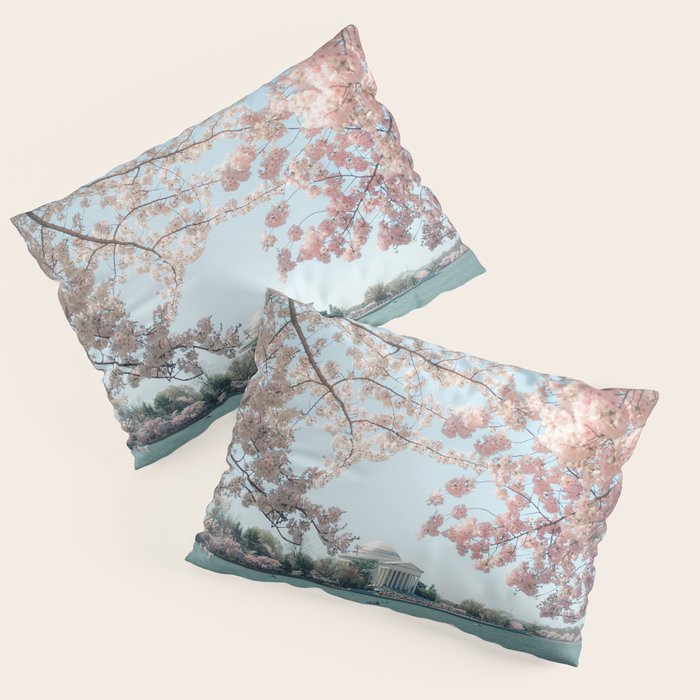 Washington DC Cherry Blossoms II Pillow Sham Gallery Image 1