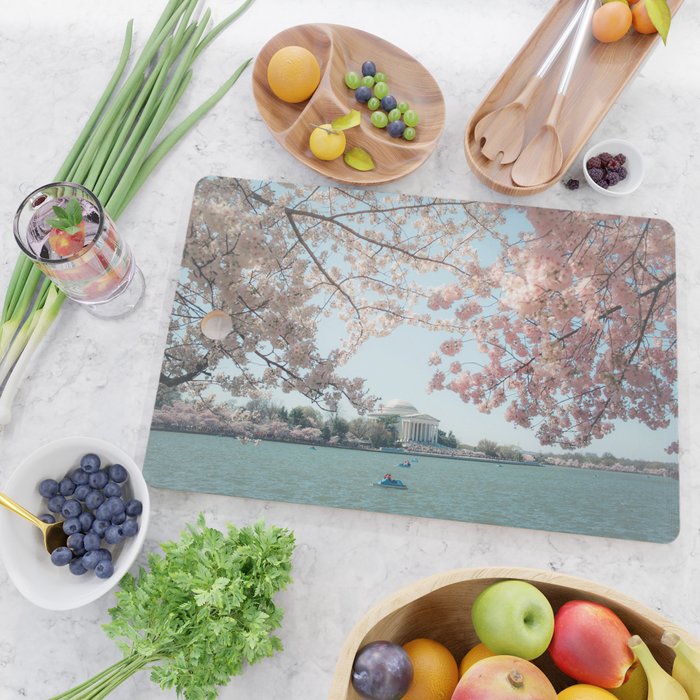 Washington DC Cherry Blossoms II Cutting Board Gallery Image 2