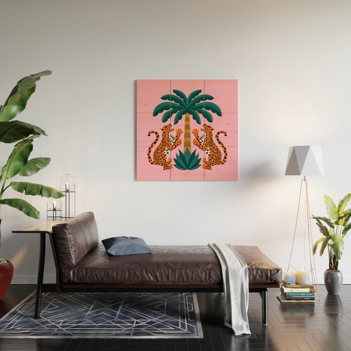 Jaguars and Palm Wood Wall Art Gallery Image 2