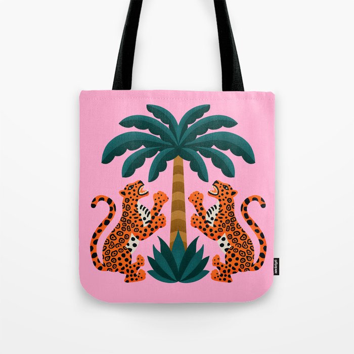 Jaguars and Palm Tote Bag Gallery Image 1