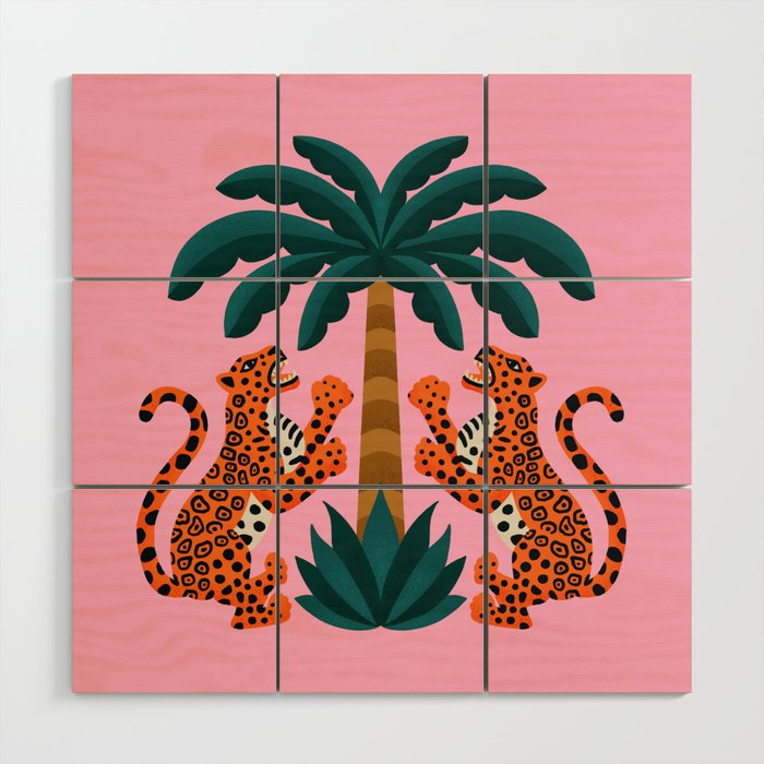 Jaguars and Palm Wood Wall Art Gallery Image 1