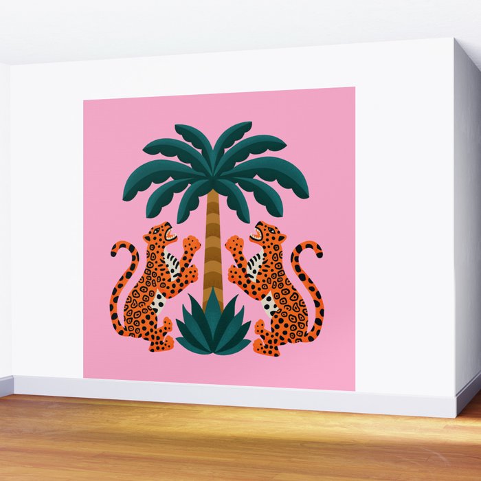Jaguars and Palm Wall Mural Gallery Image 2