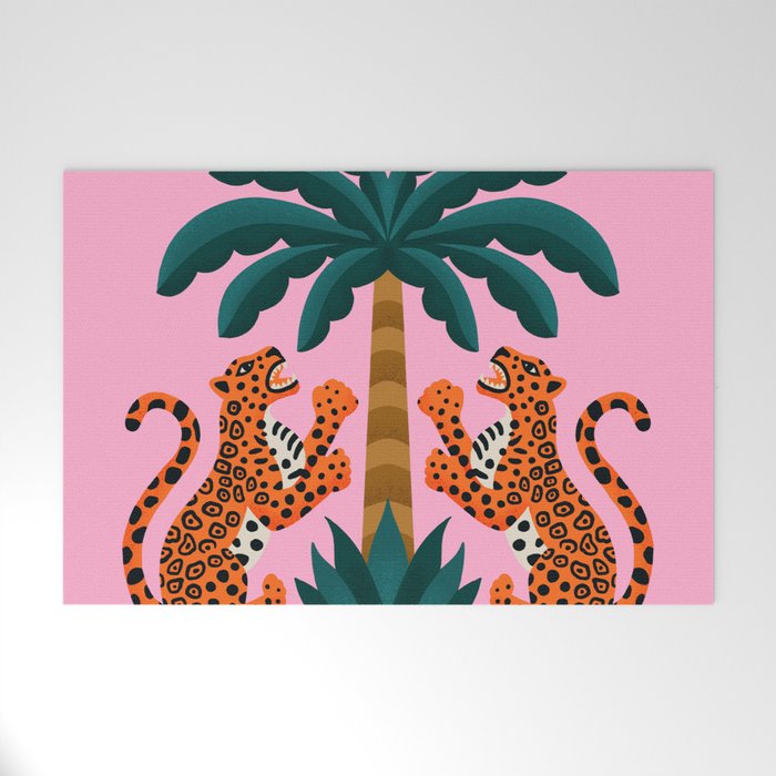 Jaguars and Palm Welcome Mat Gallery Image 1