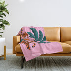 Jaguars and Palm Throw Blanket Gallery Image 1