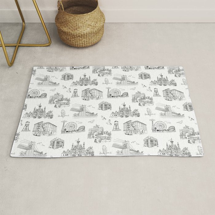 Brooklyn Toile - Black and White Rug Gallery Image 1