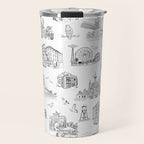 Brooklyn Toile - Black and White Travel Mug Gallery Image 1