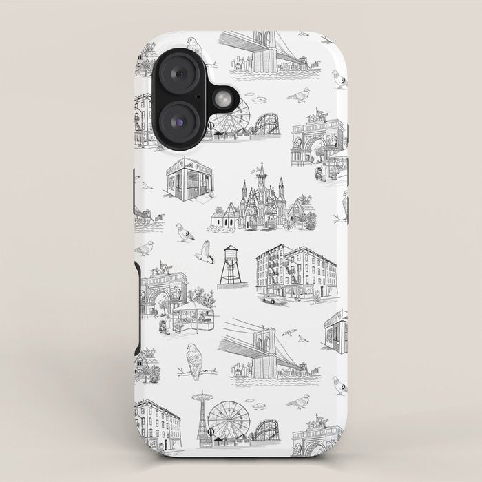 Brooklyn Toile - Black and White iPhone Case Gallery Image 1