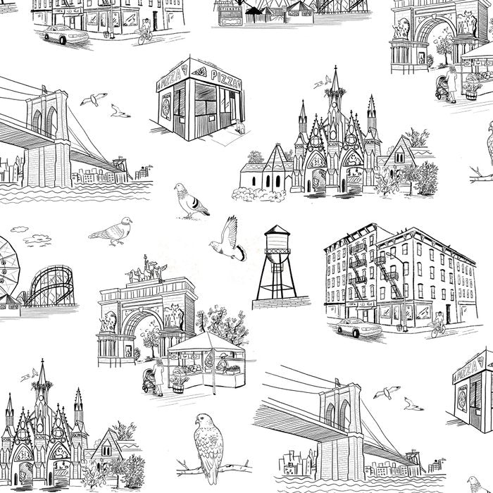 Brooklyn Toile - Black and White Coffee Mug Gallery Image 2