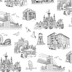 Brooklyn Toile - Black and White Coffee Mug Gallery Image 2