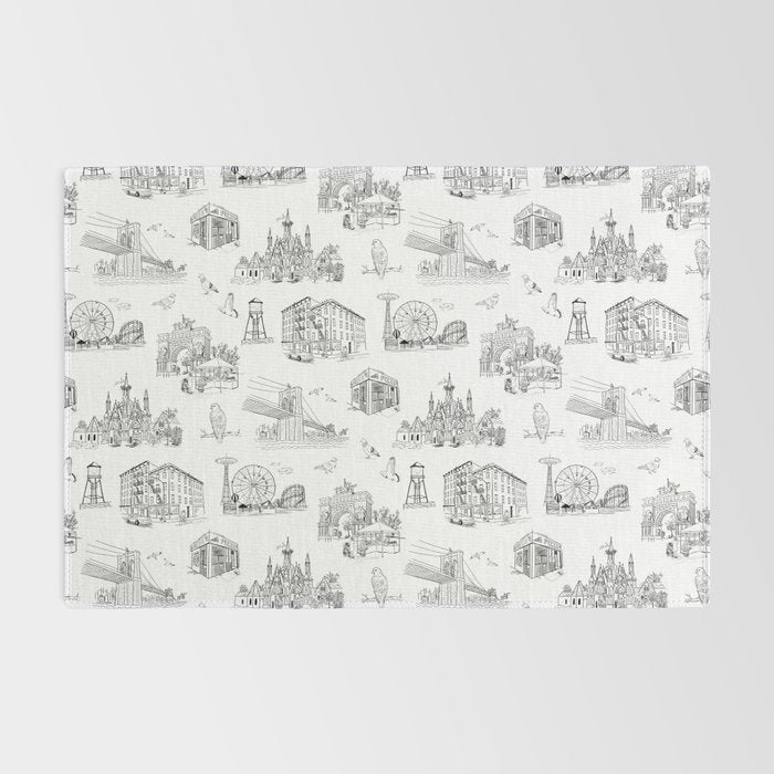 Brooklyn Toile - Black and White Rug Gallery Image 2