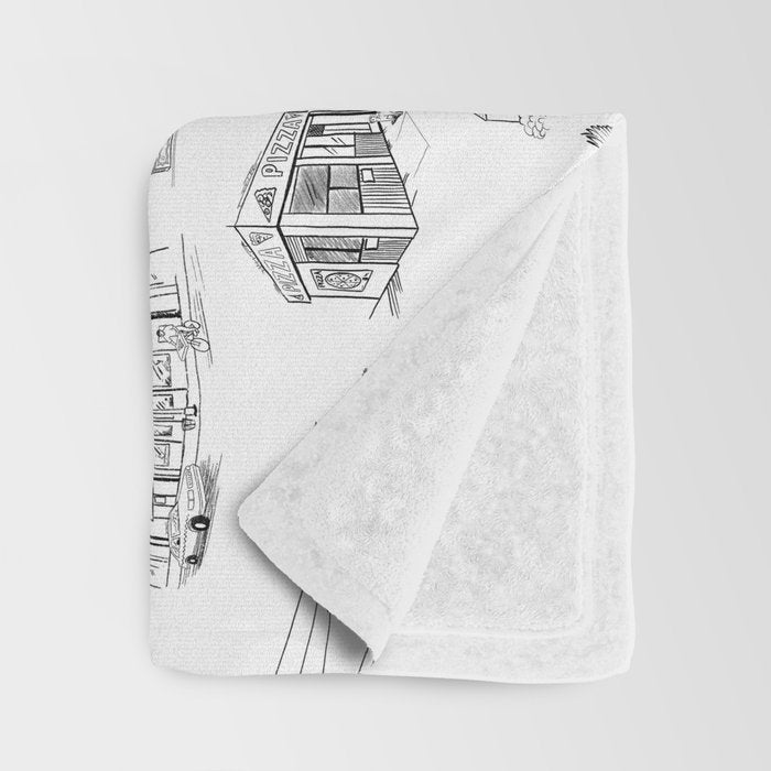 Brooklyn Toile - Black and White Throw Blanket Gallery Image 3