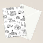 Brooklyn Toile - Black and White Stationery Card Gallery Image 2