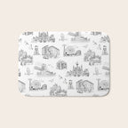 Brooklyn Toile - Black and White Bath Mat Gallery Image 1