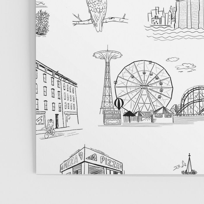 Brooklyn Toile - Black and White Poster Gallery Image 3