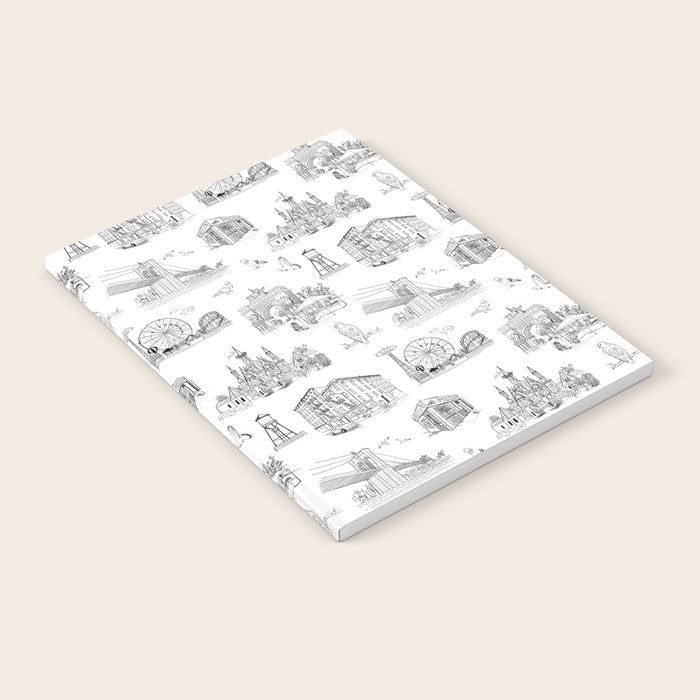 Brooklyn Toile - Black and White Notebook Gallery Image 2