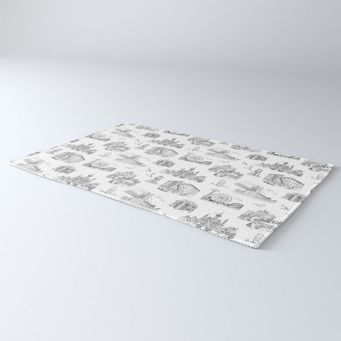Brooklyn Toile - Black and White Rug Gallery Image 3