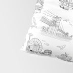Brooklyn Toile - Black and White Pillow Sham Gallery Image 4